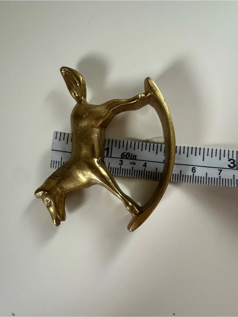 Vintage Set Of 3 mini Brass Rocking Horse Made In India trinket shelf home decor